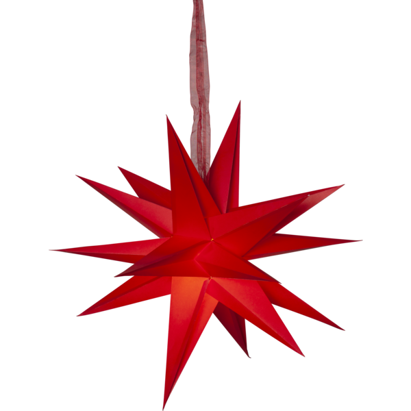 Star Trading paper star "December", approx. 45x45 cm, with ribbon, without light source, four-color cardboard