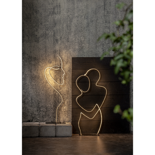 Star Trading LED-Silhouette "Grafico" Umarmung, 280 warmwhite LED, ca. 40x87 cm, 5m Zuleitung, Trafo, outdoor, Vierfarb-Karton