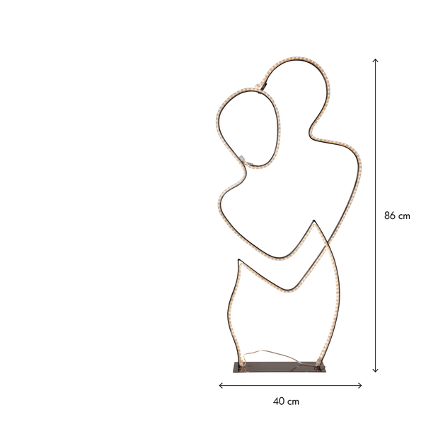 Star Trading LED-Silhouette "Grafico" Umarmung, 280 warmwhite LED, ca. 40x87 cm, 5m Zuleitung, Trafo, outdoor, Vierfarb-Karton