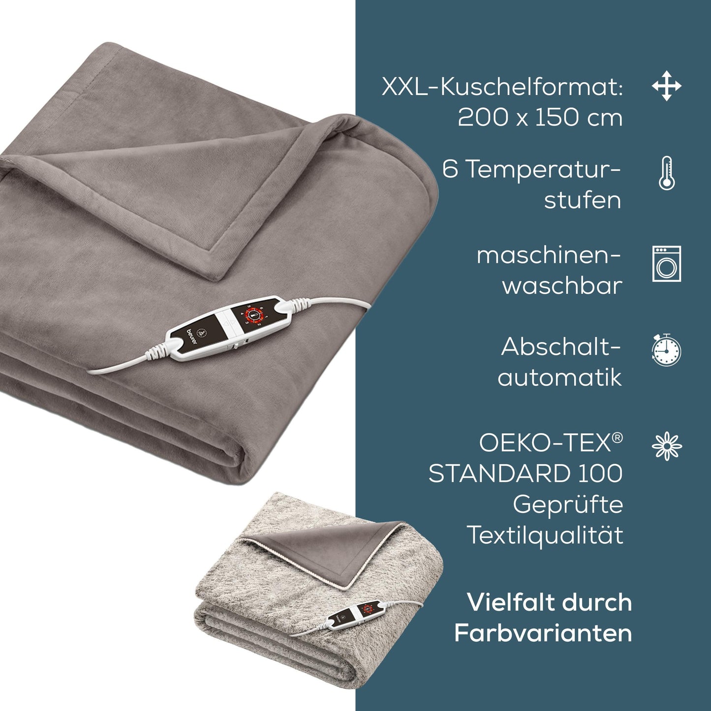 Beurer HD 150 XXL Cosy Taupe Heated Blanket