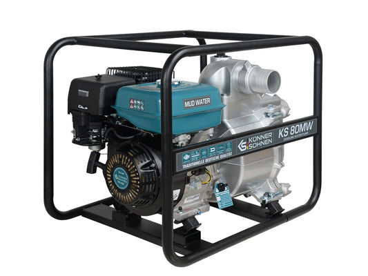 "Könner & Söhnen" Motorpumpe für Schlammwasser KS 80MW - Saughöhe 7m - Förderhöhe 20m