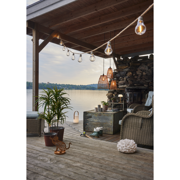 Star Trading LED-Solar-Dekoration "Oxicat", sitzende Katze Rost, Metall, ca. 25x30 cm, ww LED, Akku, outdoor, Vierfarb-Karton