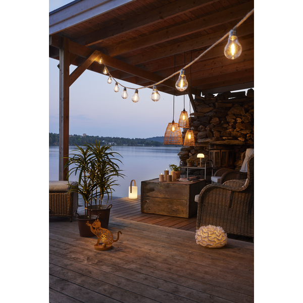 Star Trading LED-Solar-Dekoration "Oxicat", sitzende Katze Rost, Metall, ca. 25x30 cm, ww LED, Akku, outdoor, Vierfarb-Karton