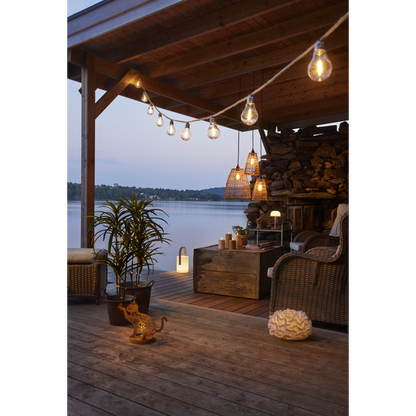 Star Trading LED-Solar-Dekoration "Oxicat", sitzende Katze Rost, Metall, ca. 25x30 cm, ww LED, Akku, outdoor, Vierfarb-Karton