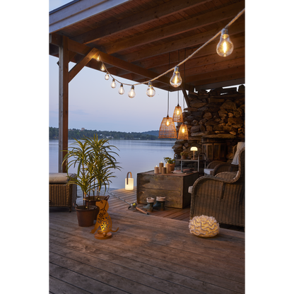 Star Trading LED-Solar-Dekoration "Oxicat", sitzende Katze Rost, Metall, ca. 25x30 cm, ww LED, Akku, outdoor, Vierfarb-Karton