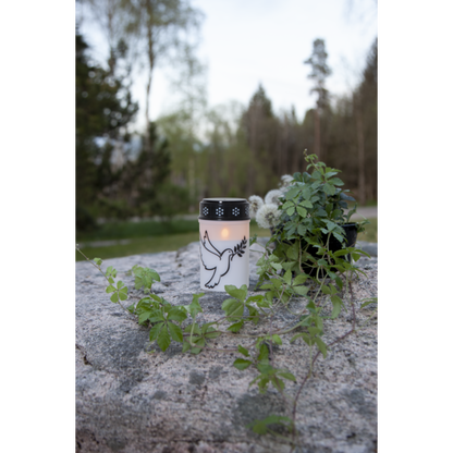 Star Trading LED-Grablicht "Dove"warmwhite LED, Kunststoff, weiß/Taubenmotiv, 2x Größen, exkl. Batterie, Timer, outdoor,Vierfarb-Karton