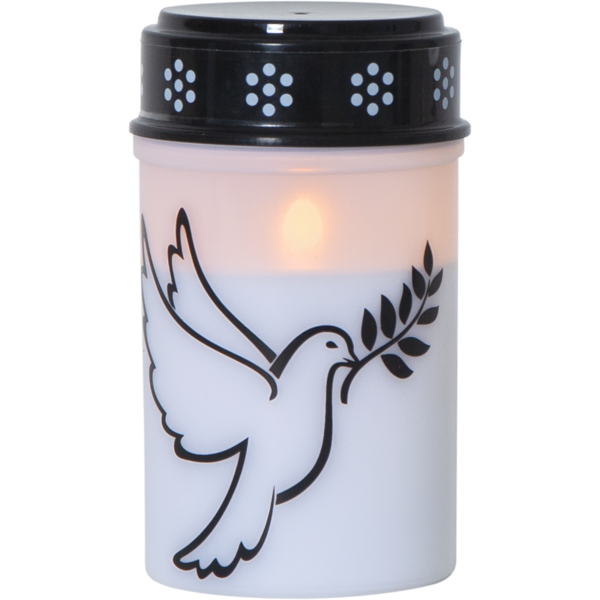 Star Trading LED-Grablicht "Dove"warmwhite LED, Kunststoff, weiß/Taubenmotiv, 2x Größen, exkl. Batterie, Timer, outdoor,Vierfarb-Karton