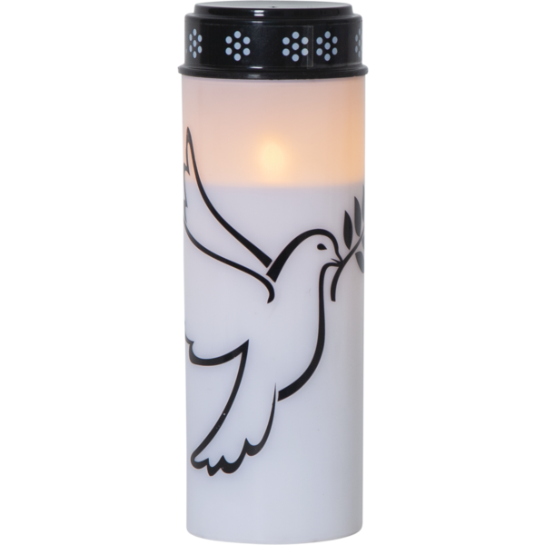 Star Trading LED-Grablicht "Dove"warmwhite LED, Kunststoff, weiß/Taubenmotiv, 2x Größen, exkl. Batterie, Timer, outdoor,Vierfarb-Karton