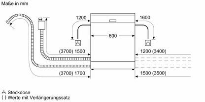 Bosch  Serie 4, Teilintegrierter Geschirrspüler, 60 cm, Edelstahl SMI4HCS08E