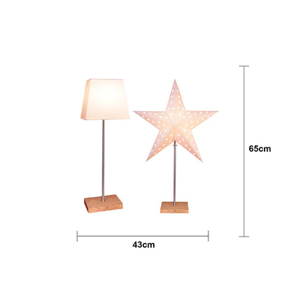 Star Trading Standleuchte "Combi-Pack" Material: Metall/Holz/Papier, Farbe: creme/eiche oder creme/weiß, ca. 65x43 cm (Stern), ca. 52,5x20 cm (Lampe), Vierfarb-Karton