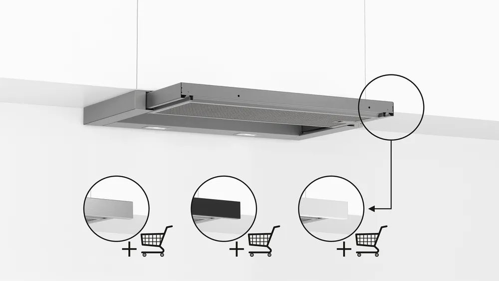 Bosch Dunstabzug DFL064A52 Flachschirm-Dunsthaube Serie 4 + DSZ4685 Griffleiste Edelstahl