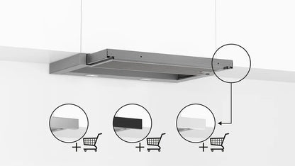 Bosch Dunstabzug DFL064A52 Flachschirm-Dunsthaube Serie 4 + DSZ4685 Griffleiste Edelstahl
