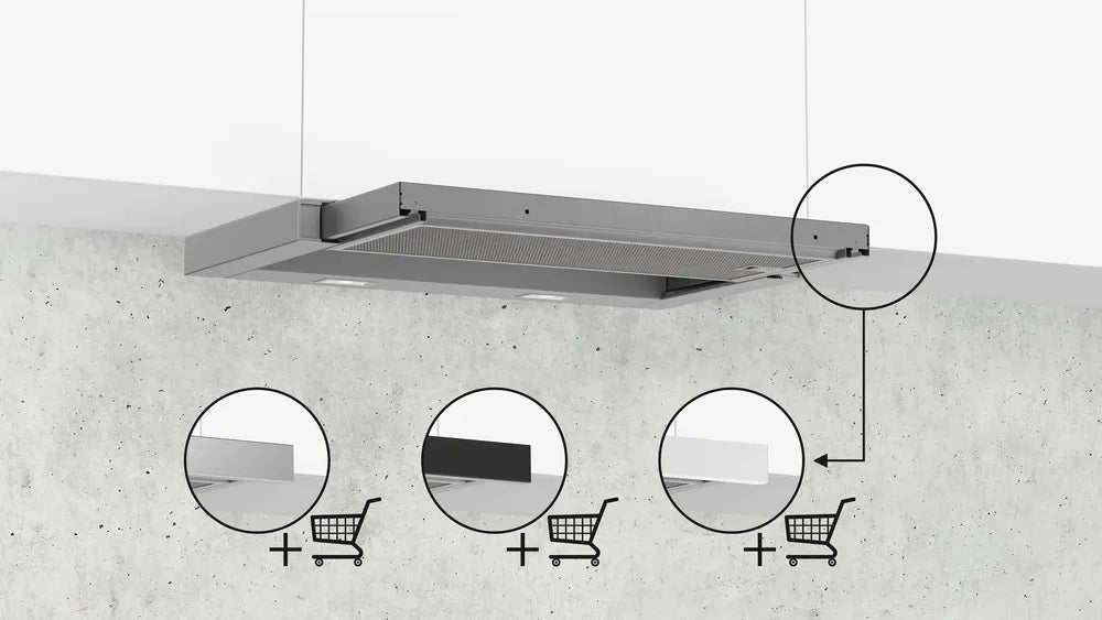 Siemens LI63LA526 iQ100 - Flachschirm-Dunsthaube - 60 cm - Silbermetallic + LZ46551 Edelstahl Griff