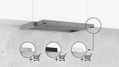 Siemens LI63LA526 iQ100 - Flachschirm-Dunsthaube - 60 cm - Silbermetallic + LZ46551 Edelstahl Griff