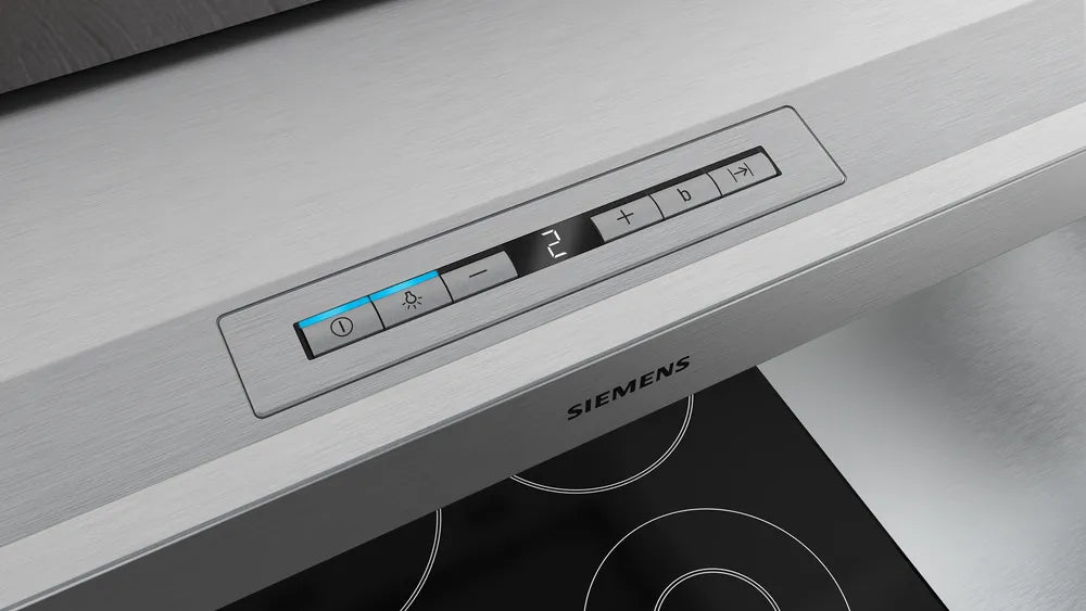 Siemens LI97RA561 iQ500 Flachschirm-Dunsthaube 90 cm Edelstahl + LZ49551 Edelstahl Anbaugriff