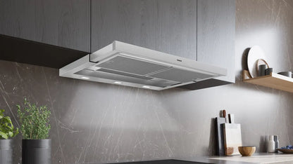 Siemens LI97RA561 iQ500 Flachschirm-Dunsthaube 90 cm Edelstahl + LZ49551 Edelstahl Anbaugriff