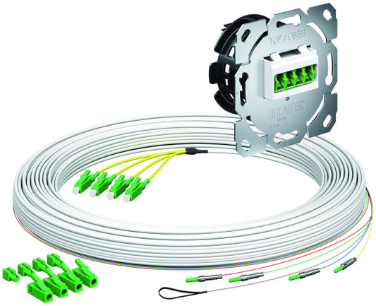 LWL Kabel: Kaiser Teilnehmeranschluss Gf-TA E3S Connect® UP 4xF LC/APC DX L=20m HÜP