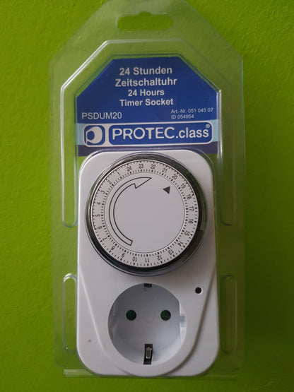 PROTEC.class PSDUM20 Steckdosenuhr mechanisch IP20