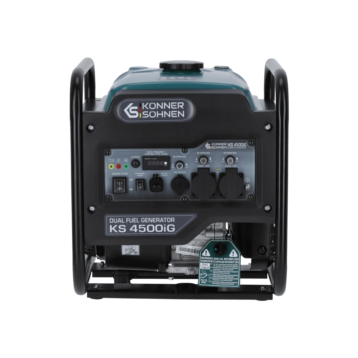 "Könner & Söhnen" Dual-Inverter-Generator KS 4500iG - 4.2kW Nennleistung - Benzin / Gas Motor - 230V