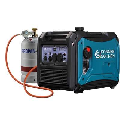 "Könner & Söhnen" LPG/Benzin-Inverter-Generator KS 4000iEG S - 3.5kW Nennleistung - Benzin / Gas Motor - 230V