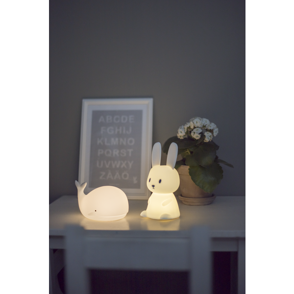 Star Trading LED Nachtlicht "Bunny", Hase weiß, 7 einstellbare Farben, mit Touchsensor, 0,3 W, ca. 9x20 cm, Batterie, Silikon