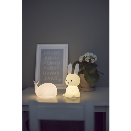 Star Trading LED Nachtlicht "Bunny", Hase weiß, 7 einstellbare Farben, mit Touchsensor, 0,3 W, ca. 9x20 cm, Batterie, Silikon