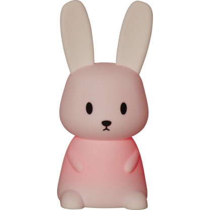 Star Trading LED Nachtlicht "Bunny", Hase weiß, 7 einstellbare Farben, mit Touchsensor, 0,3 W, ca. 9x20 cm, Batterie, Silikon