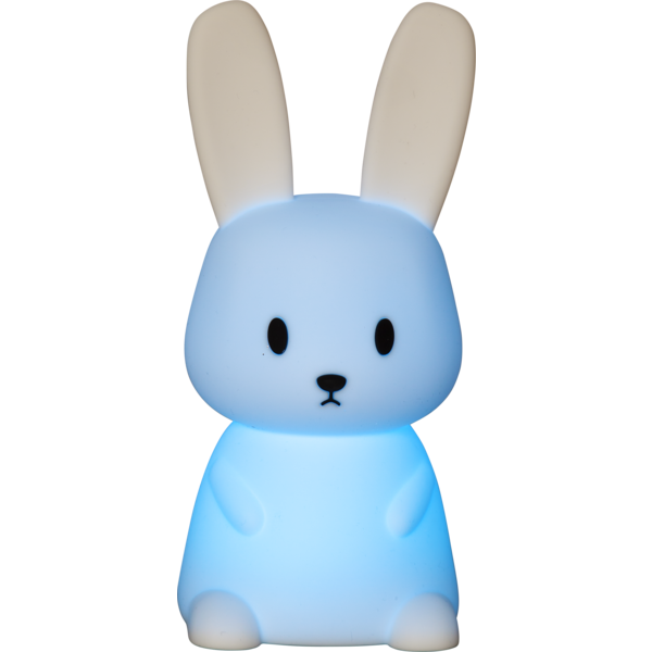 Star Trading LED Nachtlicht "Bunny", Hase weiß, 7 einstellbare Farben, mit Touchsensor, 0,3 W, ca. 9x20 cm, Batterie, Silikon