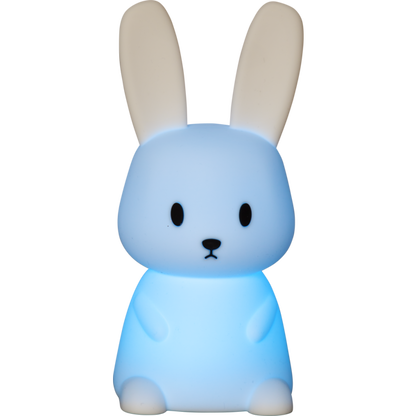 Star Trading LED Nachtlicht "Bunny", Hase weiß, 7 einstellbare Farben, mit Touchsensor, 0,3 W, ca. 9x20 cm, Batterie, Silikon