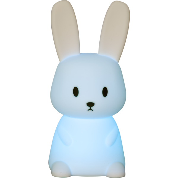 Star Trading LED Nachtlicht "Bunny", Hase weiß, 7 einstellbare Farben, mit Touchsensor, 0,3 W, ca. 9x20 cm, Batterie, Silikon