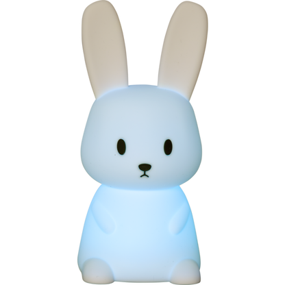 Star Trading LED Nachtlicht "Bunny", Hase weiß, 7 einstellbare Farben, mit Touchsensor, 0,3 W, ca. 9x20 cm, Batterie, Silikon