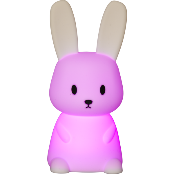 Star Trading LED Nachtlicht "Bunny", Hase weiß, 7 einstellbare Farben, mit Touchsensor, 0,3 W, ca. 9x20 cm, Batterie, Silikon