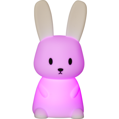 Star Trading LED Nachtlicht "Bunny", Hase weiß, 7 einstellbare Farben, mit Touchsensor, 0,3 W, ca. 9x20 cm, Batterie, Silikon