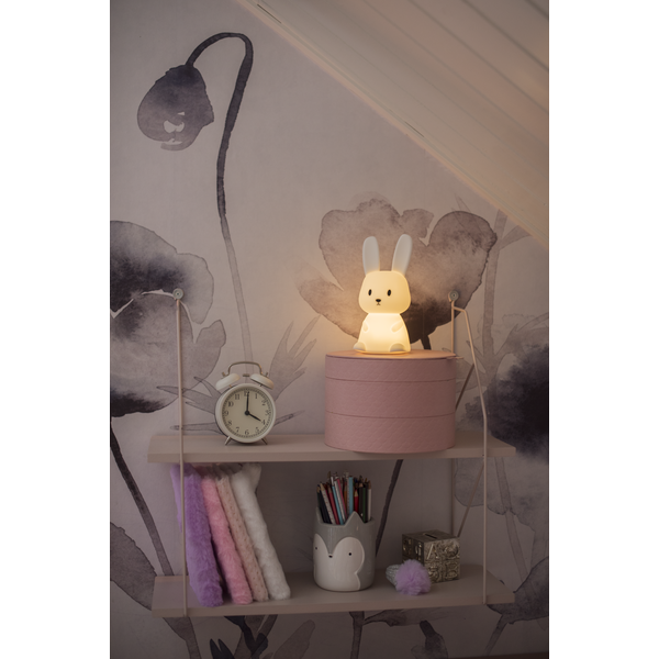 Star Trading LED Nachtlicht "Bunny", Hase weiß, 7 einstellbare Farben, mit Touchsensor, 0,3 W, ca. 9x20 cm, Batterie, Silikon