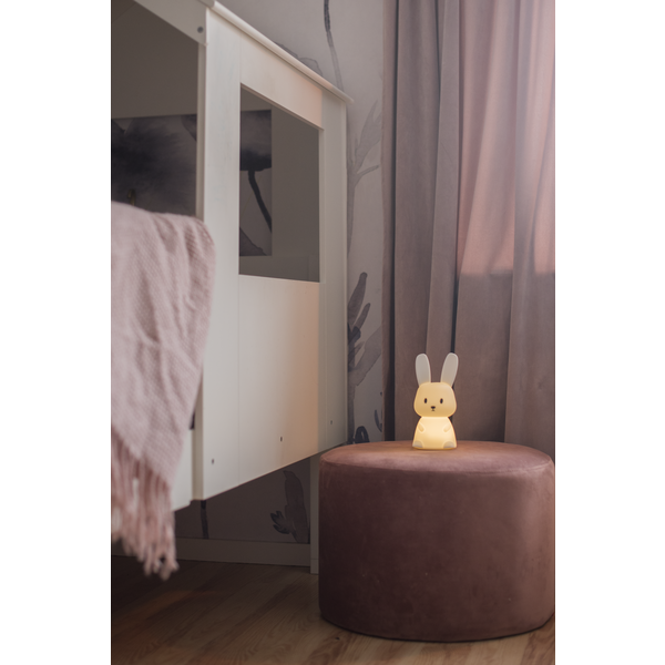 Star Trading LED Nachtlicht "Bunny", Hase weiß, 7 einstellbare Farben, mit Touchsensor, 0,3 W, ca. 9x20 cm, Batterie, Silikon