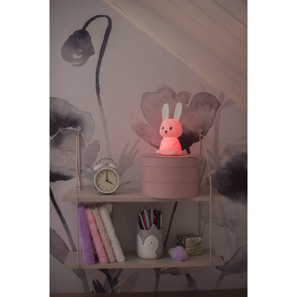 Star Trading LED Nachtlicht "Bunny", Hase weiß, 7 einstellbare Farben, mit Touchsensor, 0,3 W, ca. 9x20 cm, Batterie, Silikon