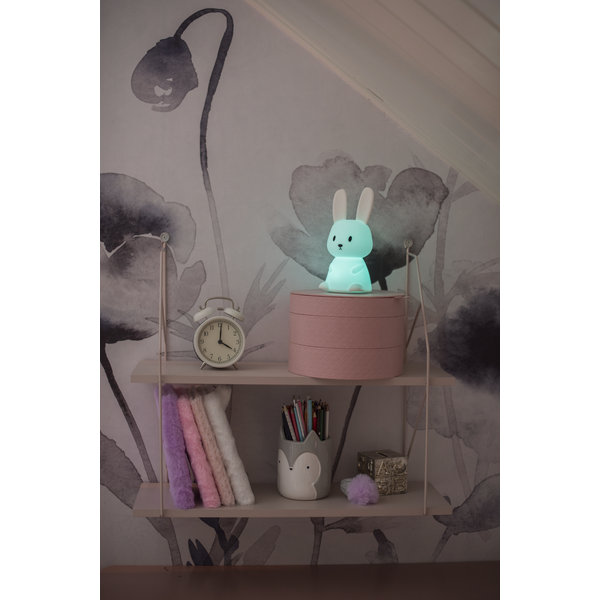 Star Trading LED Nachtlicht "Bunny", Hase weiß, 7 einstellbare Farben, mit Touchsensor, 0,3 W, ca. 9x20 cm, Batterie, Silikon