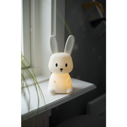Star Trading LED Nachtlicht "Bunny", Hase weiß, 7 einstellbare Farben, mit Touchsensor, 0,3 W, ca. 9x20 cm, Batterie, Silikon