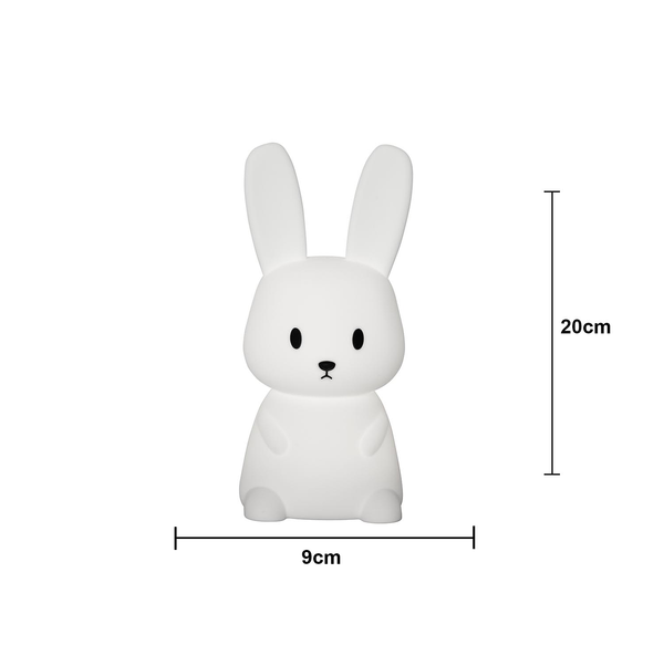 Star Trading LED Nachtlicht "Bunny", Hase weiß, 7 einstellbare Farben, mit Touchsensor, 0,3 W, ca. 9x20 cm, Batterie, Silikon