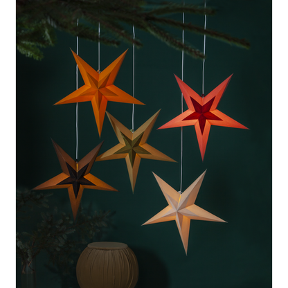 Star Trading Papierstern "Diva" ca. 60 cm Ø, Samtstern in der Mitte, ohne Kabel und Fassung,Vierfarb-Karton