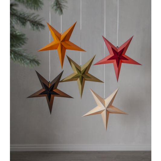 Star Trading Papierstern "Diva" ca. 60 cm Ø, Samtstern in der Mitte, ohne Kabel und Fassung,Vierfarb-Karton