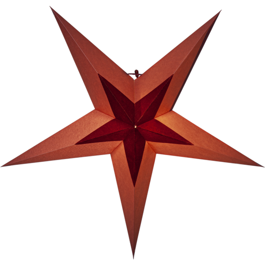 Star Trading Papierstern "Diva" ca. 60 cm Ø, Samtstern in der Mitte, ohne Kabel und Fassung,Vierfarb-Karton