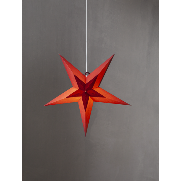 Star Trading Papierstern "Diva" ca. 60 cm Ø, Samtstern in der Mitte, ohne Kabel und Fassung,Vierfarb-Karton