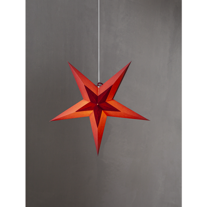 Star Trading Papierstern "Diva" ca. 60 cm Ø, Samtstern in der Mitte, ohne Kabel und Fassung,Vierfarb-Karton