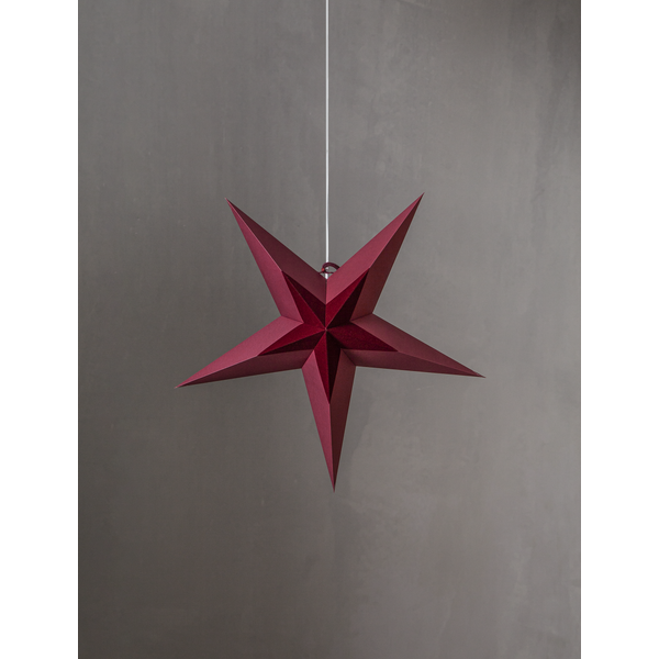 Star Trading Papierstern "Diva" ca. 60 cm Ø, Samtstern in der Mitte, ohne Kabel und Fassung,Vierfarb-Karton