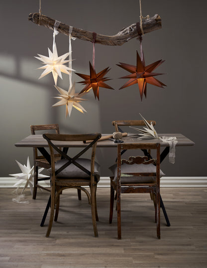 Star Trading Papierstern "December", ca. 45x45 cm, mit Band, ohne Leuchtmittel, Vierfarb-Karton