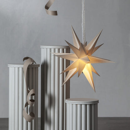 Star Trading Papierstern "December", ca. 45x45 cm, mit Band, ohne Leuchtmittel, Vierfarb-Karton