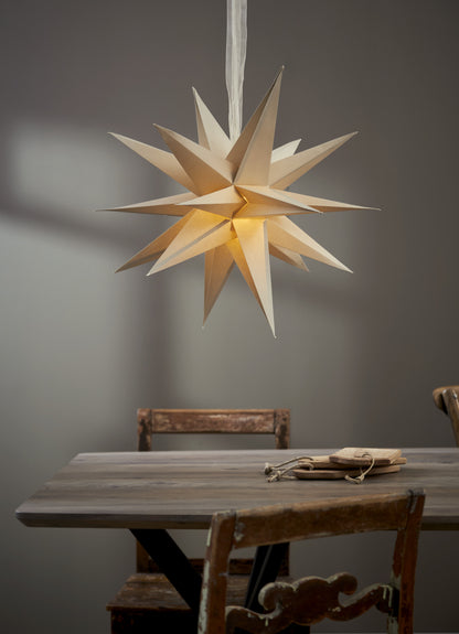 Star Trading Papierstern "December", ca. 45x45 cm, mit Band, ohne Leuchtmittel, Vierfarb-Karton