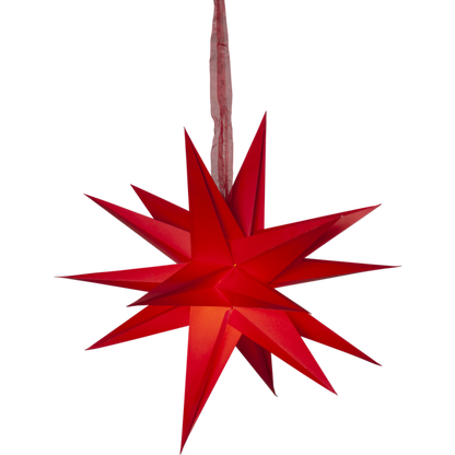 Star Trading Papierstern "December", ca. 45x45 cm, mit Band, ohne Leuchtmittel, Vierfarb-Karton