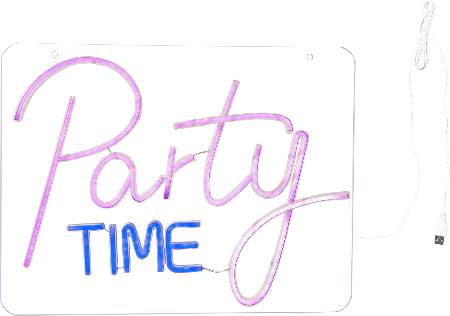 Star Trading LED-Dekoration "Plexy", Party Time bunte LED, ca. 48x36 cm, Plexiglasscheibe, 2 m Kabel, inkl. USB-Kabel, indoor, Vierfarb-Karton